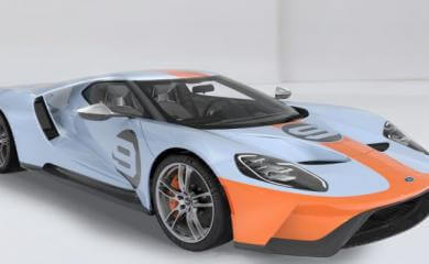 FORD GT ’68 HERITAGE EDITION WITH RETRO GULF OIL LIVERY CELEBRATES 50 YEARS OF LE MANS WINS